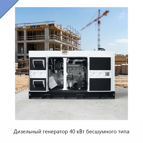 Дизельный генератор 40 кВт бесшумного типа