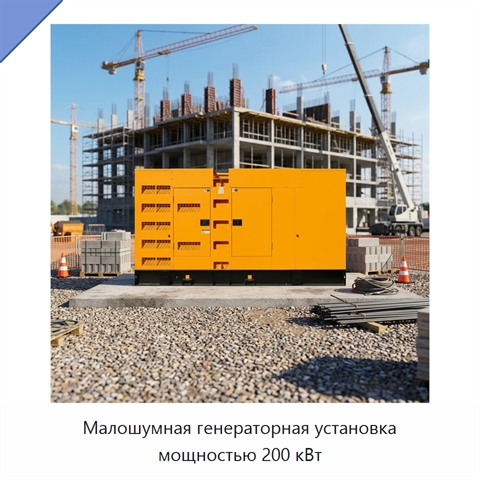 Малошумная генераторная установка мощностью 200 кВт