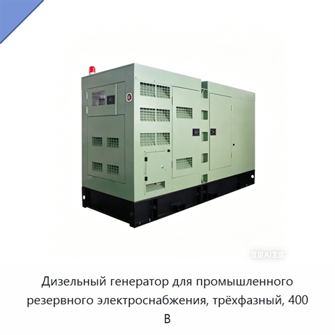 Дизельный генератор для промышленного резервного электроснабжения, трёхфазный, 400 В