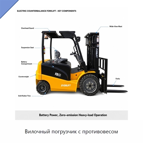 Вилочный погрузчик с противовесом