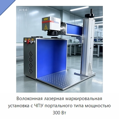 Волоконная лазерная маркировальная установка с ЧПУ портального типа мощностью 300 Вт