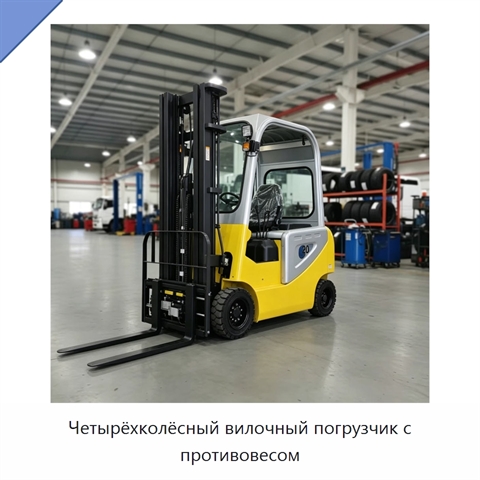 Четырёхколёсный вилочный погрузчик с противовесом