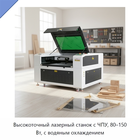 Высокоточный лазерный станок с ЧПУ, 80–150 Вт, с водяным охлаждением