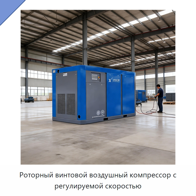 Роторный винтовой воздушный компрессор с регулируемой скоростью