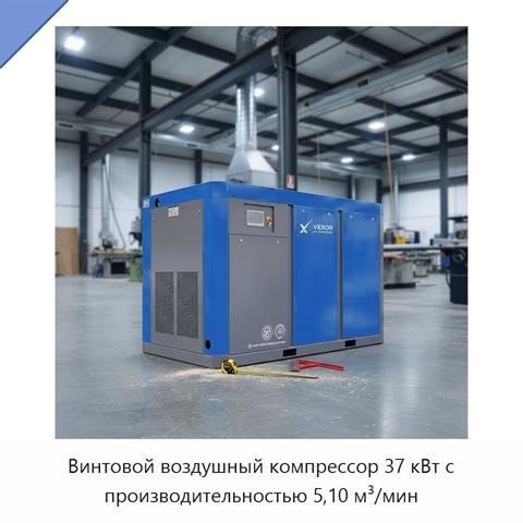 Винтовой воздушный компрессор 37 кВт с производительностью 5,10 м³/мин