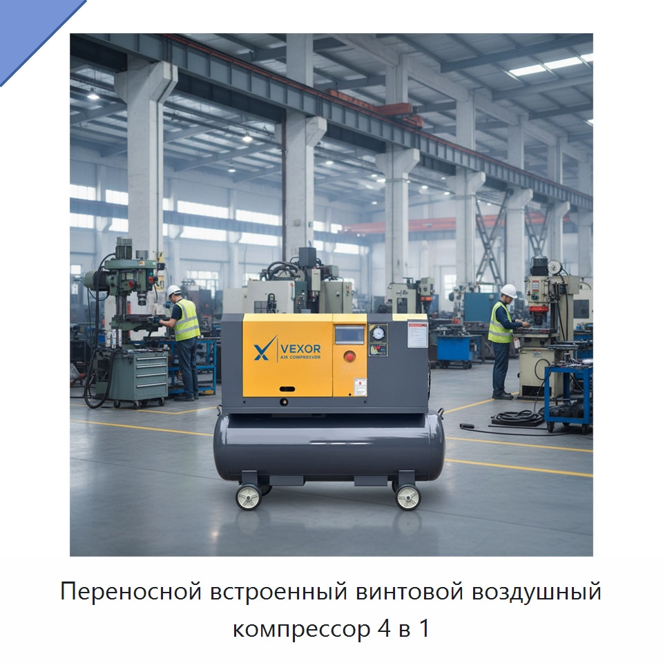 Переносной встроенный винтовой воздушный компрессор 4 в 1 — Промышленные компрессоры