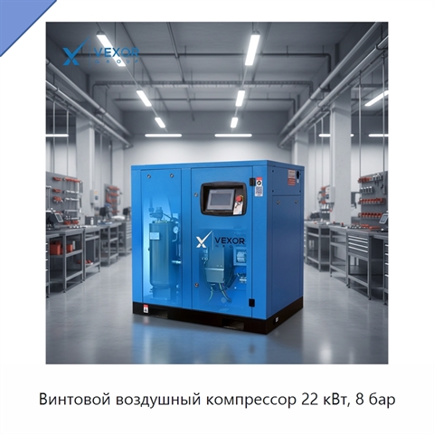 Винтовой воздушный компрессор 22 кВт, 8 бар