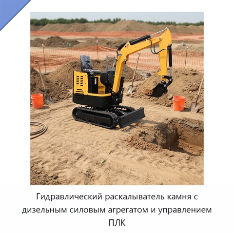 Гидравлический раскалыватель камня с дизельным силовым агрегатом и управлением ПЛК