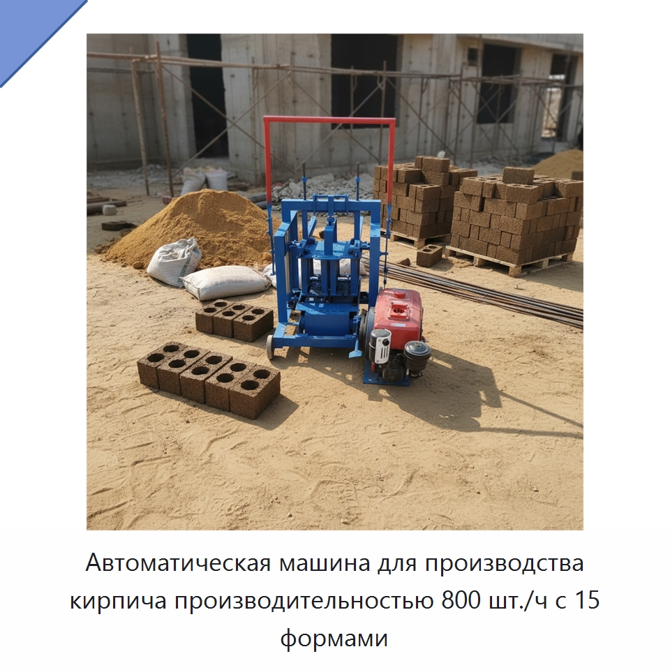 Автоматическая машина для производства кирпича производительностью 800 шт./ч с 15 формами — Оборудование для производства кирпича
