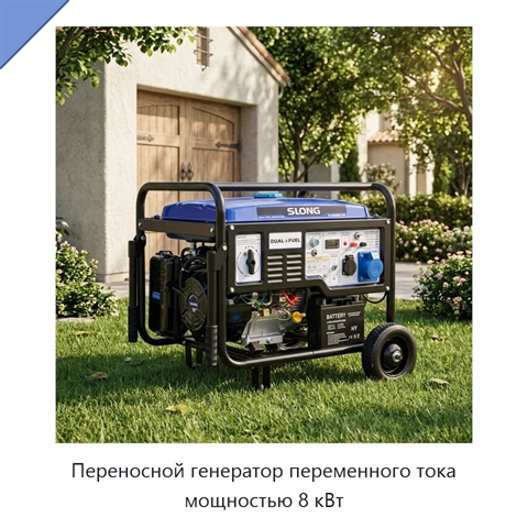 Переносной генератор переменного тока мощностью 8 кВт