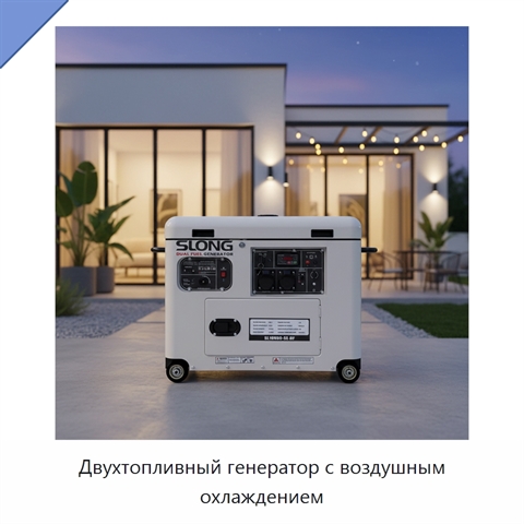 Двухтопливный генератор с воздушным охлаждением