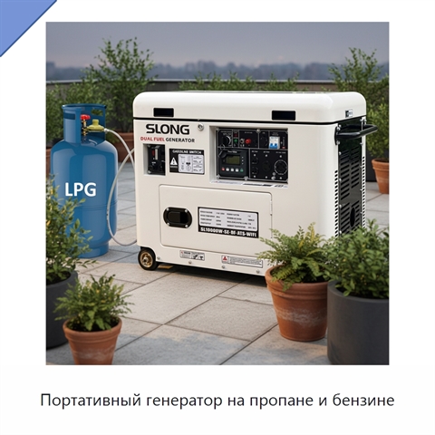 Портативный генератор на пропане и бензине