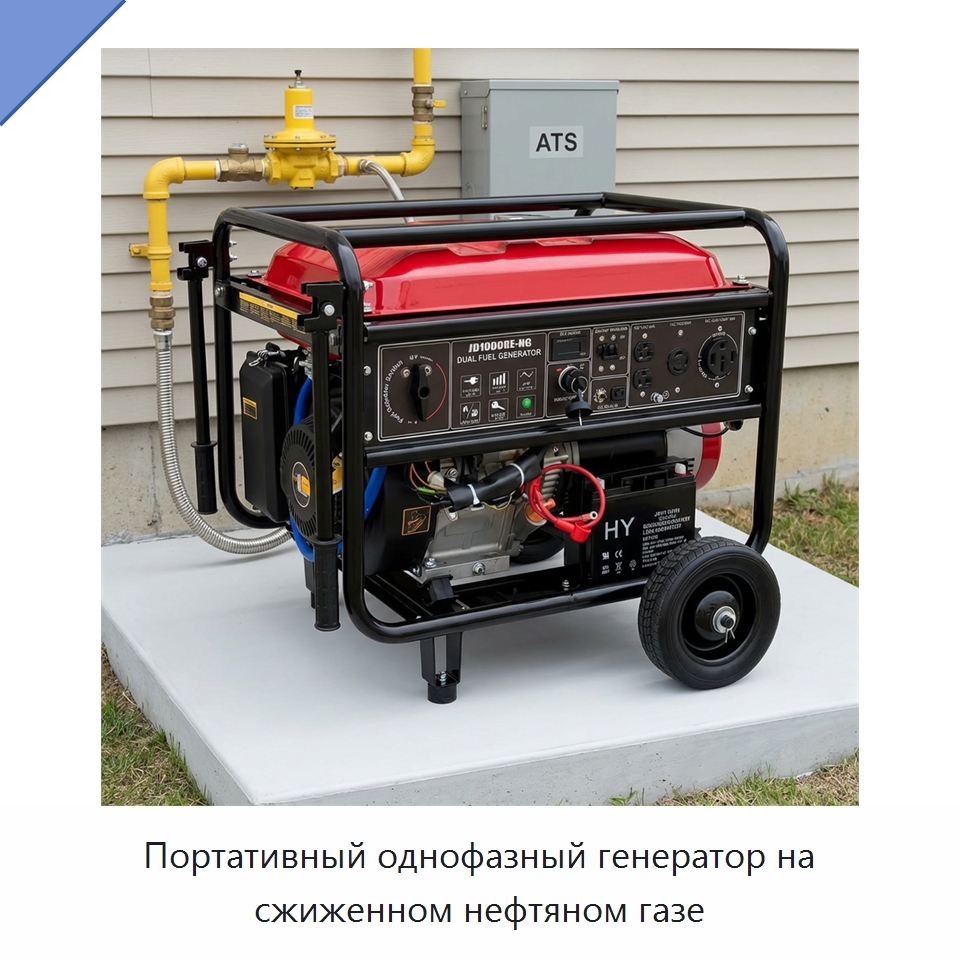 Портативный однофазный генератор на сжиженном нефтяном газе — Бензиновые генераторы