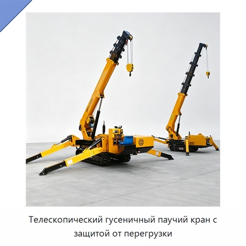 Телескопический гусеничный паучий кран с защитой от перегрузки