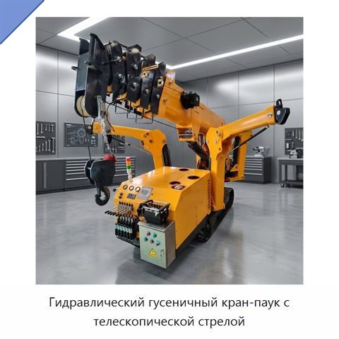 Гидравлический гусеничный кран-паук с телескопической стрелой