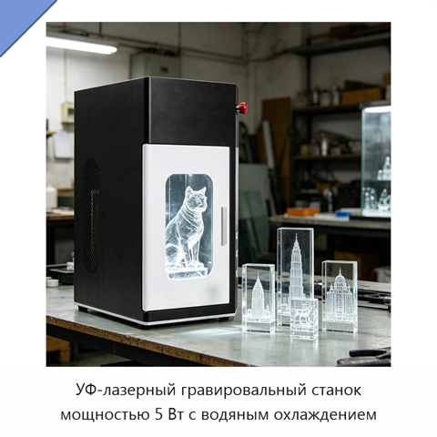 УФ-лазерный гравировальный станок мощностью 5 Вт с водяным охлаждением