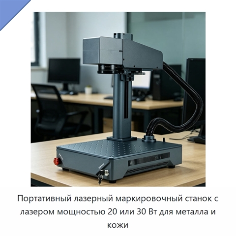 Портативный лазерный маркировочный станок с лазером мощностью 20 или 30 Вт для металла и кожи