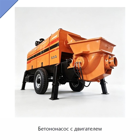 Бетононасос с двигателем