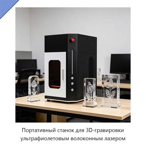 Портативный станок для 3D-гравировки ультрафиолетовым волоконным лазером