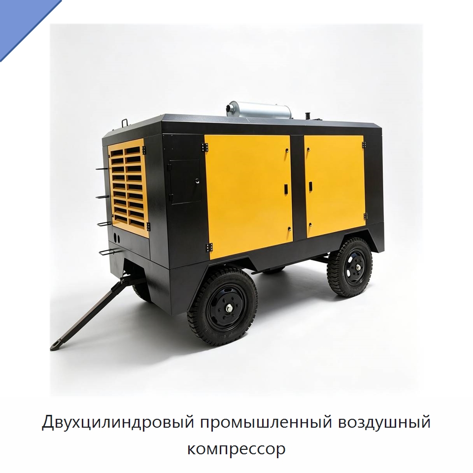 Двухцилиндровый промышленный воздушный компрессор — Запчасти для оборудования по производству строительных материалов