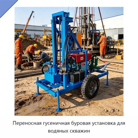 Переносная гусеничная буровая установка для водяных скважин
