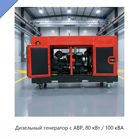 Дизельный генератор с АВР, 80 кВт / 100 кВА