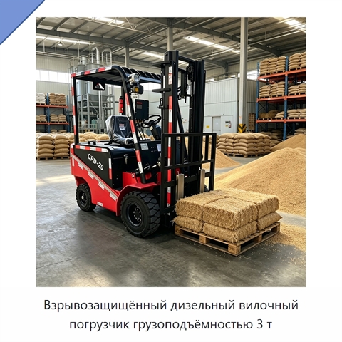 Взрывозащищённый дизельный вилочный погрузчик грузоподъёмностью 3 т
