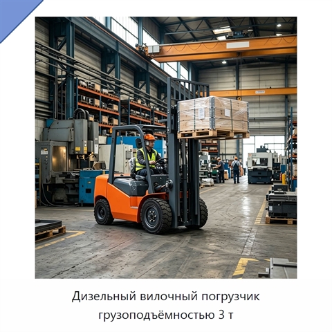 Дизельный вилочный погрузчик грузоподъёмностью 3 т