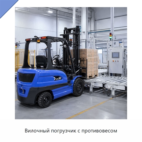 Вилочный погрузчик с противовесом