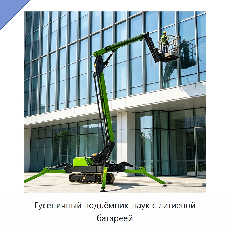 Гусеничный подъёмник-паук с литиевой батареей — Грузоподъемные стрелы