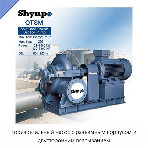 Горизонтальный насос с разъемным корпусом и двусторонним всасыванием