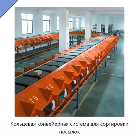 Кольцевая конвейерная система для сортировки посылок