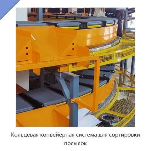 Кольцевая конвейерная система для сортировки посылок