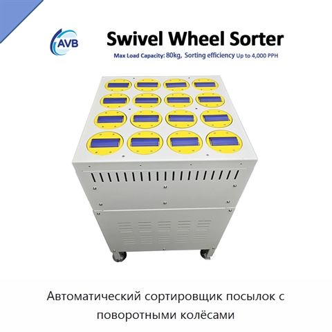 Автоматический сортировщик посылок с поворотными колёсами