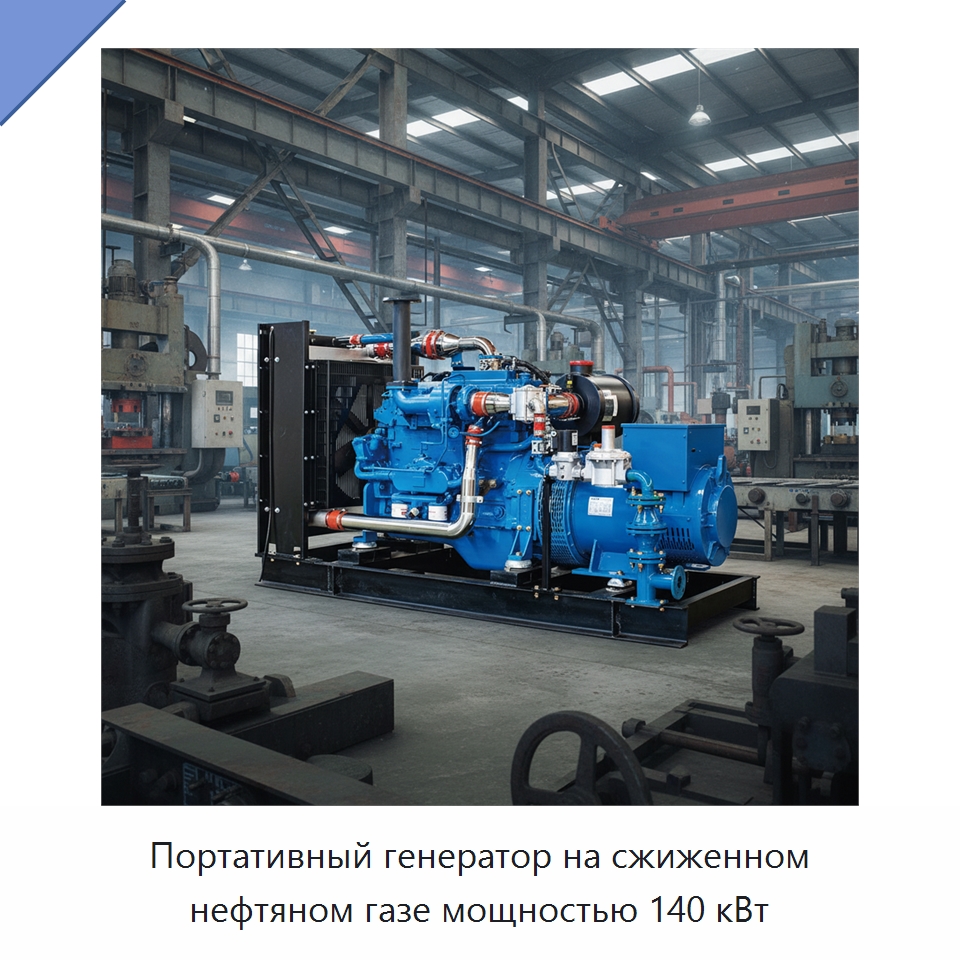 Портативный генератор на сжиженном нефтяном газе мощностью 140 кВт — Газотурбинные генераторы