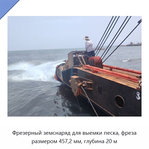 Фрезерный земснаряд для выемки песка, фреза размером 457,2 мм, глубина 20 м