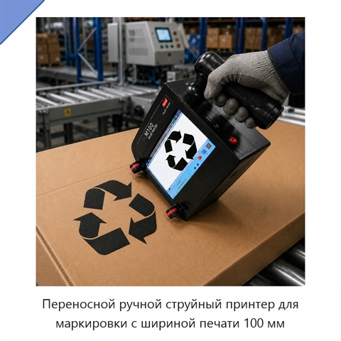 Переносной ручной струйный принтер для маркировки с шириной печати 100 мм