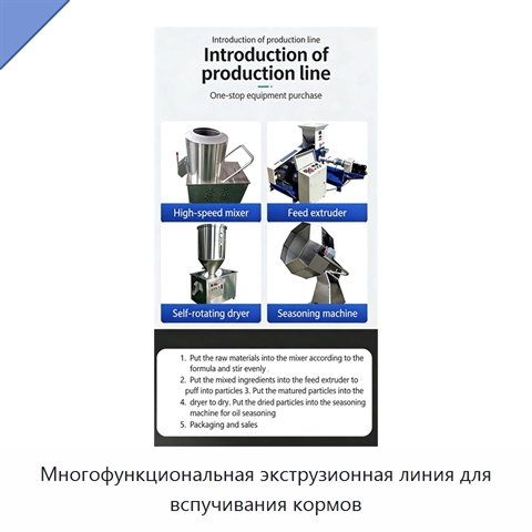Многофункциональная экструзионная линия для вспучивания кормов