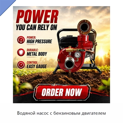 Водяной насос с бензиновым двигателем