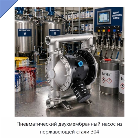 Пневматический двухмембранный насос из нержавеющей стали 304