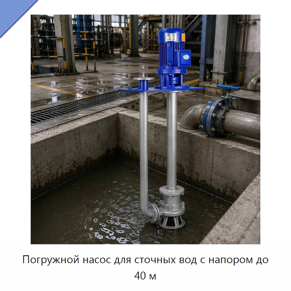 Погружной насос для сточных вод с напором до 40 м — Насосы