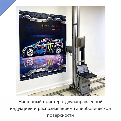 Настенный принтер с двунаправленной индукцией и распознаванием гиперболической поверхности