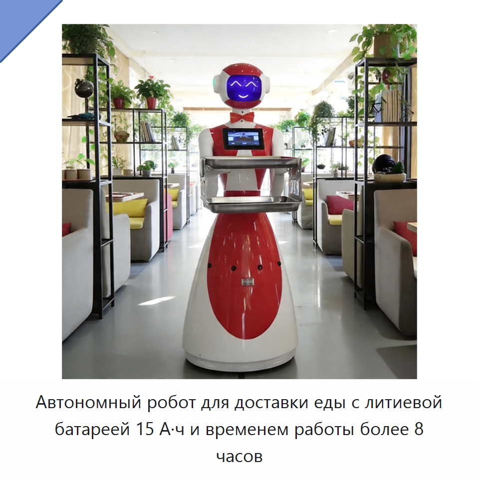 Автономный робот для доставки еды с литиевой батареей 15 А·ч и временем работы более 8 часов — Специальные промышленные роботы