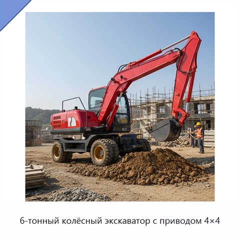 6-тонный колёсный экскаватор с приводом 4×4