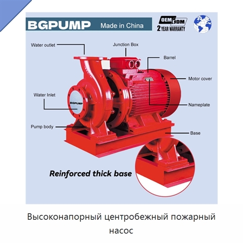 Высоконапорный центробежный пожарный насос