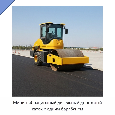 Мини-вибрационный дизельный дорожный каток с одним барабаном