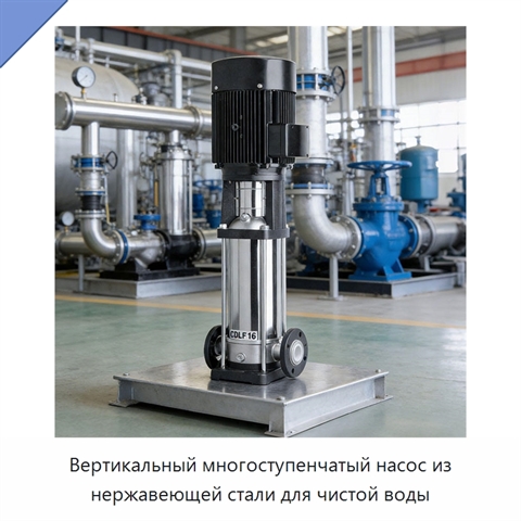 Вертикальный многоступенчатый насос из нержавеющей стали для чистой воды