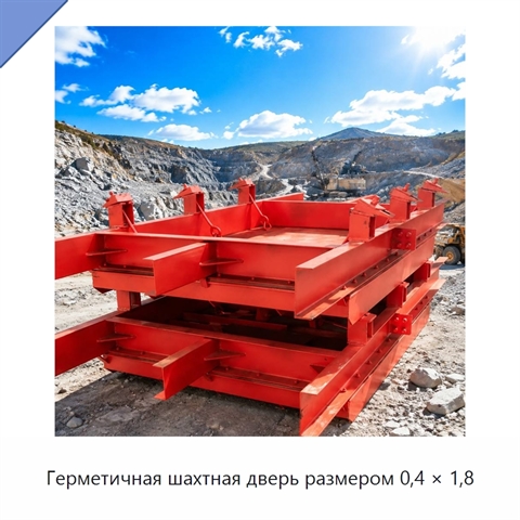 Герметичная шахтная дверь размером 0,4 × 1,8