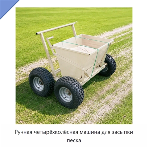 Ручная четырёхколёсная машина для засыпки песка
