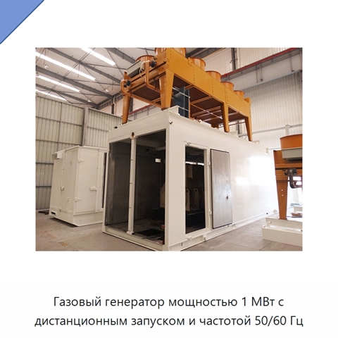 Газовый генератор мощностью 1 МВт с дистанционным запуском и частотой 50/60 Гц